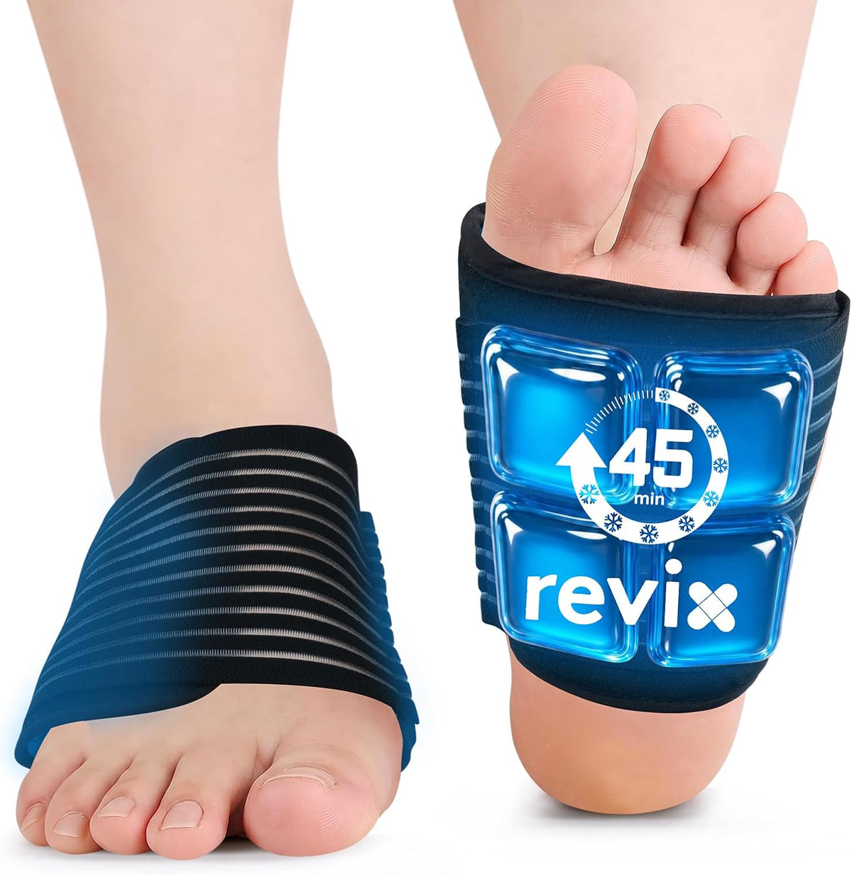 REVIX Foot Ice Pack Wrap for Plantar Fasciitis, 45-Min Cold Therapy