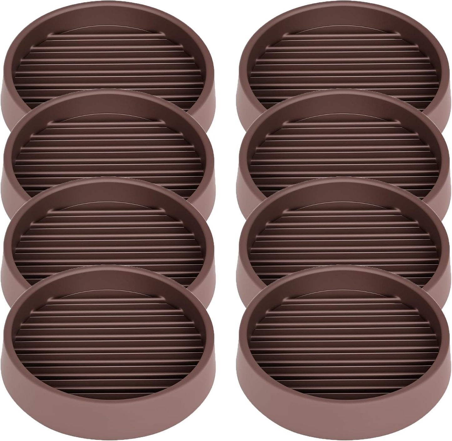 2X2 Round Rubber Caster Cups, Non Slip Furniture Pads - 4 Pack | Anti-Slip Gripper, Anti Skid Furniture Feet, Anti Slide Floor Protector for Bed Couch Table Chair Stoppers, Black