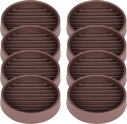 2X2 Round Rubber Caster Cups, Non Slip Furniture Pads - 4 Pack | Anti-Slip Gripper, Anti Skid Furniture Feet, Anti Slide Floor Protector for Bed Couch Table Chair Stoppers, Black