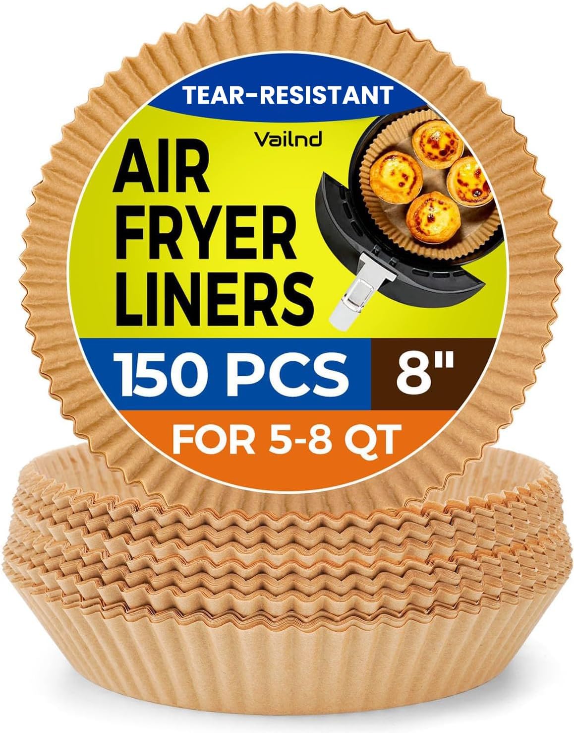 400 Pcs 8" Square Air Fryer Liners Disposable, Airfryer Paper for 5-8QT | Food-grade Parchment Paper for Air fryer Basket, Non-Stick, OilProof Baking Sheets for Oven Pan