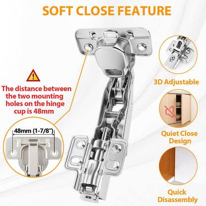 Cabinet Hinge Repair Plate Kit, 12Pcs Hinges Repair Fixing Plates | Stainless Steel for Kitchen Cupboard Door Replacement Rust Resistant With Mounting Screw
