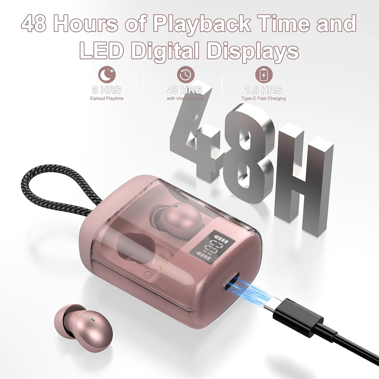 Sleep Earbuds Bluetooth 6.0 in Ear, Sleep Headphones with Sleep Monitor APP, 2026 New Mini Sleep Ear Buds with Small Earplugs for Side Sleepers, 48H Playtime Sleep Earphones with Sleep Mode Blue