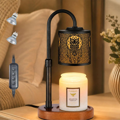 Dimmable Candle Warmer Lamp with Timer Adjustable Height for Scented Jar Candles Electric Candle Wax Melt Warmer for Home Decor Christmas Birthday Gifts for Women Mom(Hummingbird)