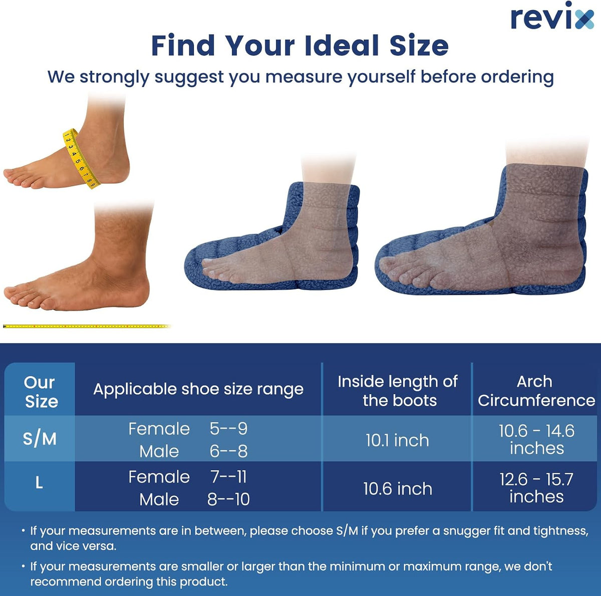 REVIX Microwavable Booties for Cold Feet, Heated Slippers, Navy S