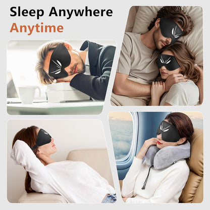 Sleep Mask for Side Sleeper Women Men, Eye Mask for Sleeping Light Blocking, 3D Contoured Cup Sleeping Mask, Soft Breathable Sleep Eye Mask with Adjustable Elastic Strap for Travel (Pastel Blue)
