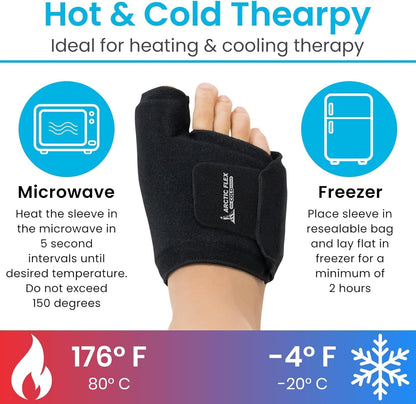 Arctic Flex Foot Ice Pack (Pair) Toe Wrap for Bunion, Plantar Fasciitis, Hallux Valgus, Gout, Swelling & Injuries - Cold & Heat Gel Therapy for Joint Pain Relief & Feet Recovery - Reusable Compression