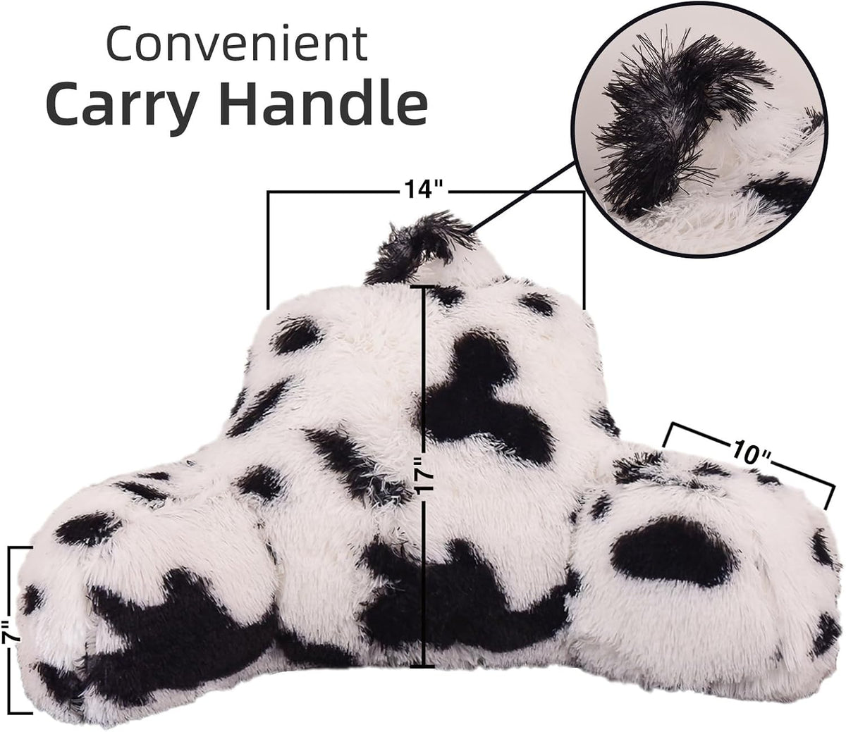 A Nice Night Ivory Reading Pillow, 18.5" Bed Wedge Pillows with Arms