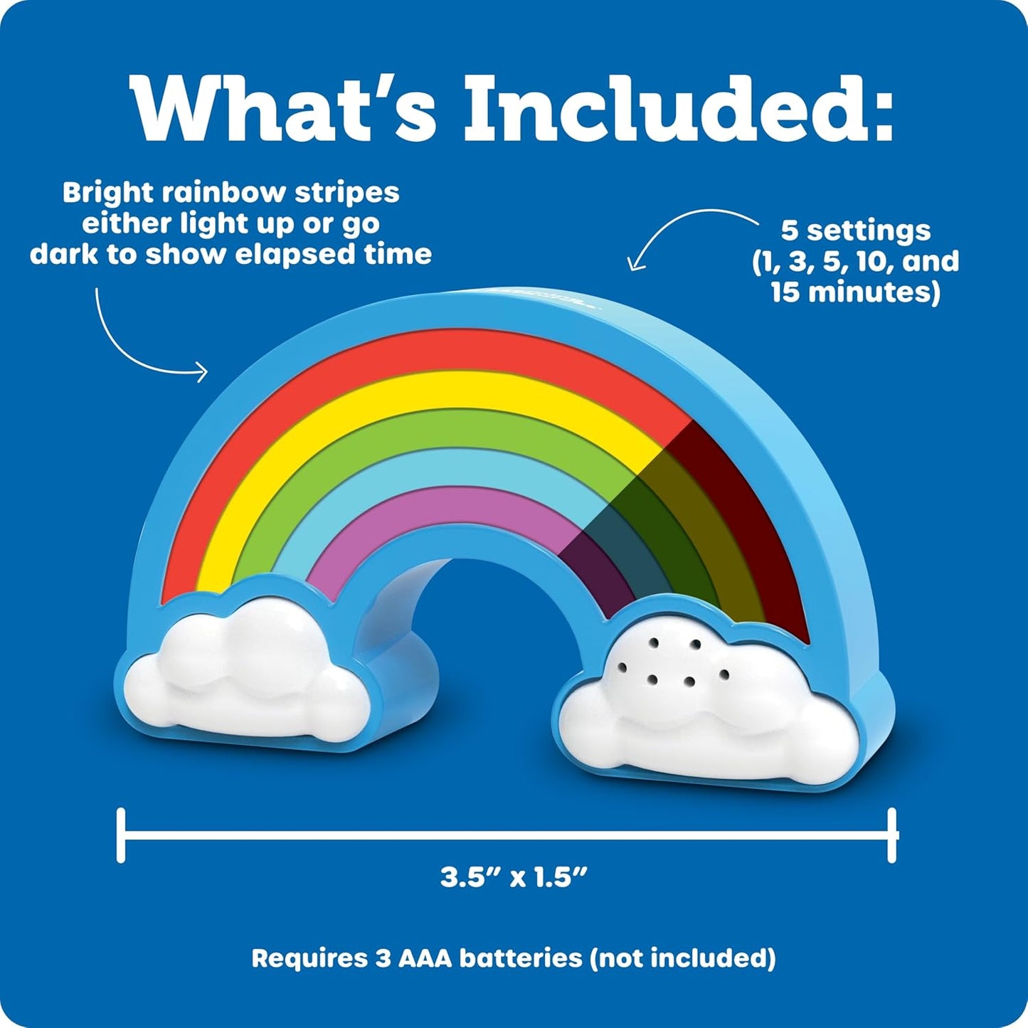 Learning Resources Rainbow Visual Timer | Time Management for Children, Audio and Visual Alarms, Schedule for Kids, Social Emotional Learning Skills, Countdown Timer