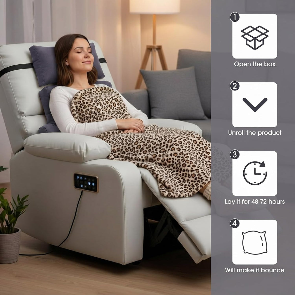 Novabright 2 Pcs Recliner Headrest Back Pillows for Back Support Pillow for Couch with Adjustable Recliners Pillow for Headrest for Chairs Sofa Couch and Bed (Dark Gray)