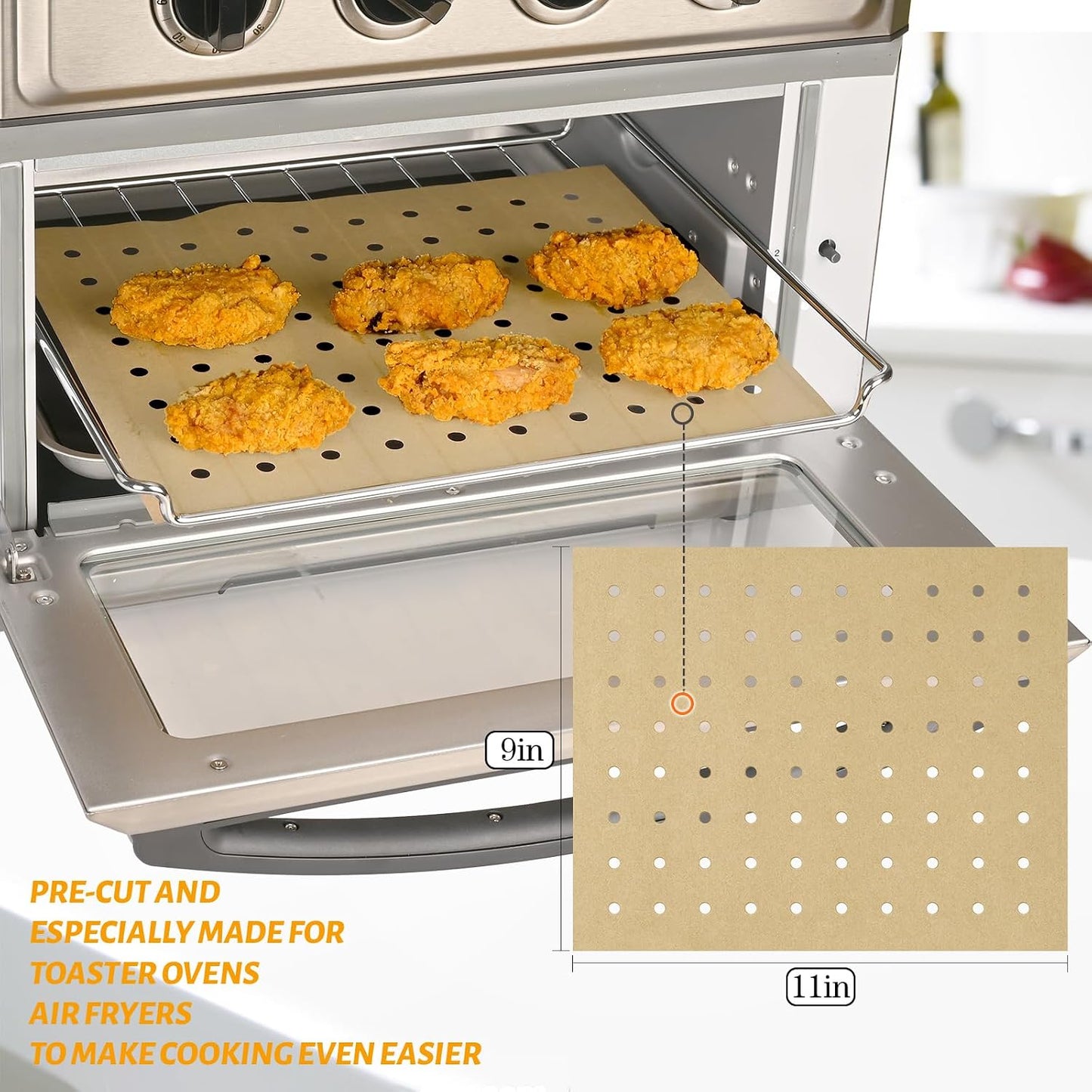 WMKGG Silicone Air Fryer Liners, 2PCS Air Fryer Silicone Liners | Reusable Rectangular Non-Stick Basket Accessories for Ninja Foodi Dual DZ201/DZ401 8-10QT