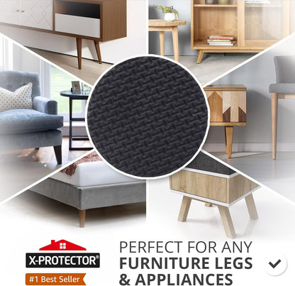 X-PROTECTOR Non Slip Furniture Pads – 12 Premium Furniture Grippers 3"! | Best Self Adhesive Rubber Feet Furniture Feet – Ideal Non Skid Furniture Pad Floor Protectors – Keep Furniture in Place!