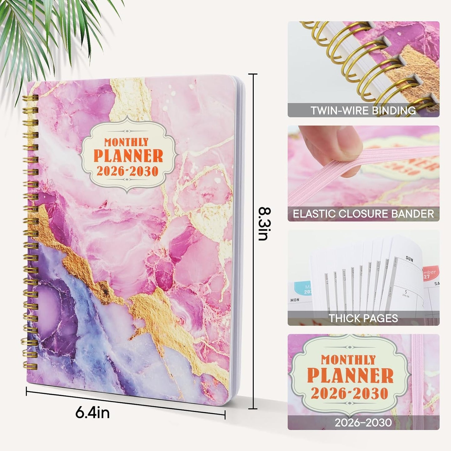 Undated Weekly Planner, A5 Personal Goals Journal Non Dated Weekly Planner to Do List Notebook with Goal Habit Tracker Organizer, Cute Undated Week Planners with Spiral Binding for Kids School Work