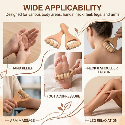 2pcs Massage Roller,Foot Roller,Wooden Massage Roller,Wood Therapy Massage Tools,Wooden Rollers For Massage,Natural Wood,Break Down Muscle Tightness,For Leg Thigh Arm Body Muscle Tissue Pain Relief