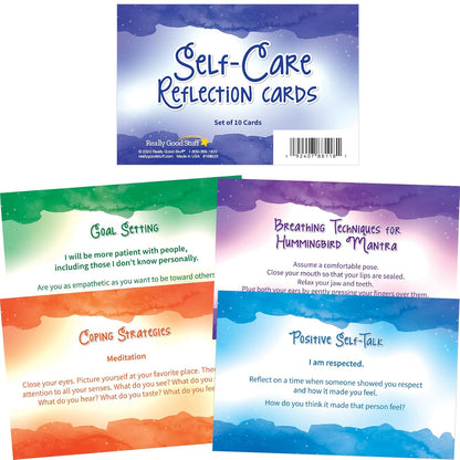 Really Good Stuff Self Care Reflection Cards-Mindful Thinking | Ages 11+, Grades 6+, Positive Affirmations, Meditation Techniques to Manage Emotions & Feelings for Kids & Adults
