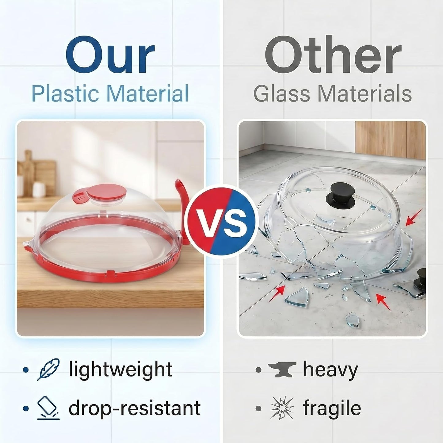 Microwave Splatter Cover with Water Steamer and Vent Hole, BPA-Free, 11.22" | Microwave Cover for Food, Plastic Splatter Guard for Microwave to Keeps Food Soft and Moist and Microwave Clean and Tidy