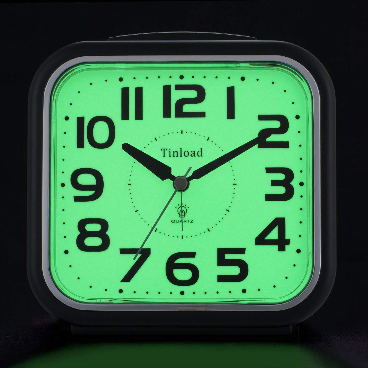Tinload 5.5" Large Analog Alarm Clock Silent Non Ticking, Glow in Dark dial, Gentle Wake, Beep Sounds, Increasing Volume, Battery Operated Snooze and Manual Light, Easy Set (Best for Elder)