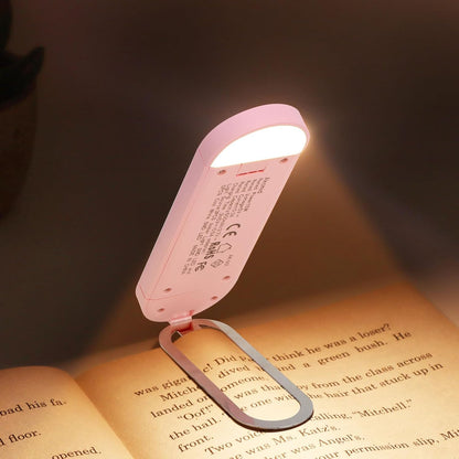 Akomid USB Rechargeable Book Light for Reading in Bed, 8 LEDs Bookmark Style Clip on, Eye-Cared Amber Light Mode for Kids, Blue Light Blocking, Stepless Dimming,Khaki