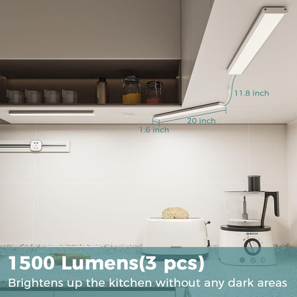 Motion Sensor Cabinet Lighting, 4500K Daylight, 3 Pack 12 inch Linkable