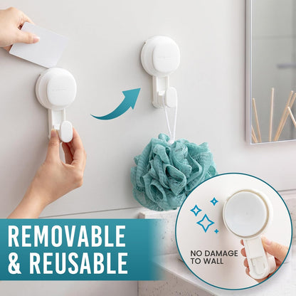 TAILI 2 Pack Upgraded Suction Cup Razor Holder for Shower Waterproof, Black | Visible Safety Indicator, Rust-Resistant Bathroom Organizer, No-Drill Glass Shower Wall Hook for Towel,Loofah,Razor,Squeegee