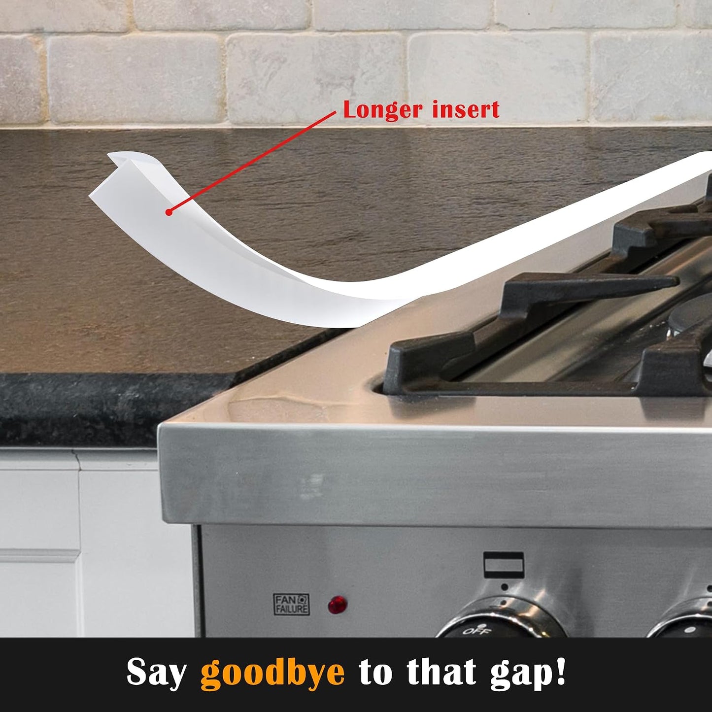 Silicone Stove Counter Gap Cover - 25 Inch Gap Filler 2 Pack Black | Long gap filler seals spills between kitchen appliances Stovetop oven countertop; stove gap cover, gas stove side gap covers