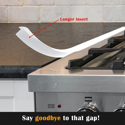 Silicone Stove Counter Gap Cover - 25 Inch Gap Filler 2 Pack Black | Long gap filler seals spills between kitchen appliances Stovetop oven countertop; stove gap cover, gas stove side gap covers