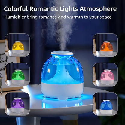 650ml USB Humidifiers for Bedroom Cool Mist Humidifier Quiet Air Humidifiers USB humidifiers for Living Room Home Office,2 Mist Modes,Night Light White