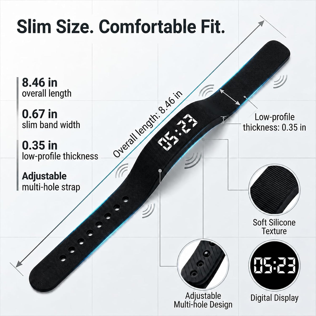 Vibrating Alarm Wristband Clock for Heavy Sleepers Wake Band Wrist Watch Silent Vibration Bracelet Loud Adults Strike Deaf People Despertar with that Won't Partner Extremely Deep