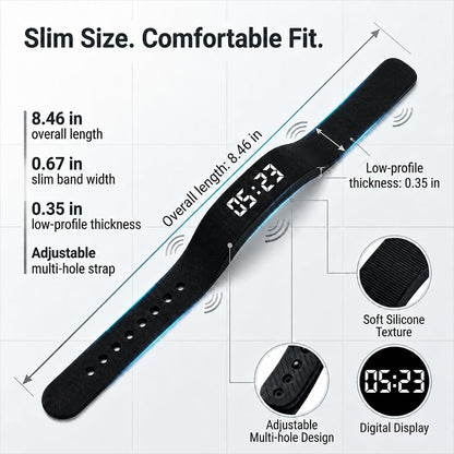 Vibrating Alarm Wristband Clock for Heavy Sleepers Wake Band Wrist Watch Silent Vibration Bracelet Loud Adults Strike Deaf People Despertar with that Won't Partner Extremely Deep