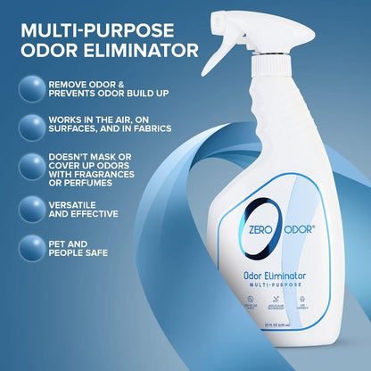 Zero Odor Multi-Purpose Odor Eliminator, Fabric & Room Deodorizer, 16 oz | Odor Eliminator Spray for Closet, Bathroom, Basement, Trash & Upholstery, Air and Surface use