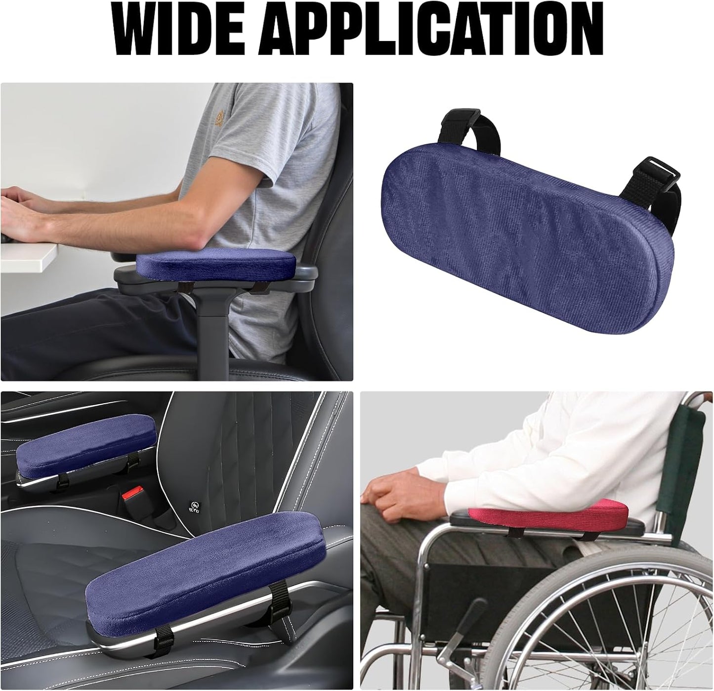 wuyaoyao 2PCS Car Seat Armrest Covers, Comfortable Auto Seat Elbow Support Cushion Pad, Soft Front Seat Chair Armrest Pads, Anti-Scratch Arm Rest Cover Protectors for Car Home Office (Purple)