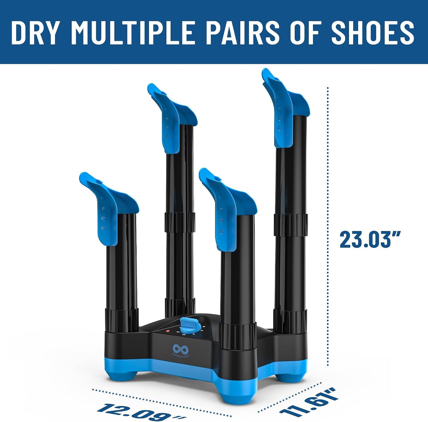 Everlasting Comfort Boot Dryer for Work Boots, Quiet Shoe Dryer, Standard | Portable Shoe Dryer, Compact Design, For Boots, Sneakers, Gloves & Winter Gear, Shoe Warmer, Glove Dryer, Everyday Use
