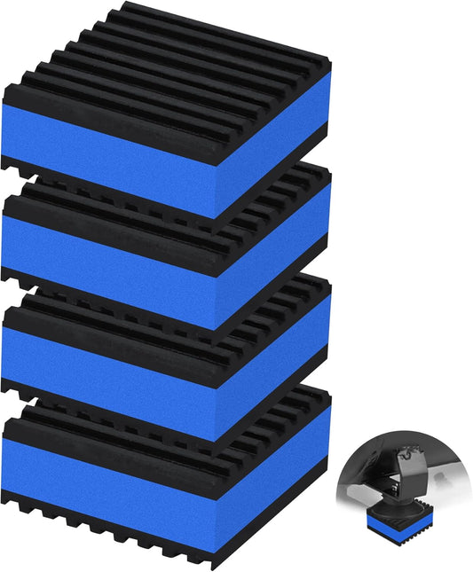 4 Pack Anti Vibration Pads for Washing Machine 4"x4"x7/8", Sound Isolation Vibrating Pad Ribbed Rubber Damping Mat EVA Center for Air Compressors, Conditioner, Treadmill, HVAC Washer Dryer