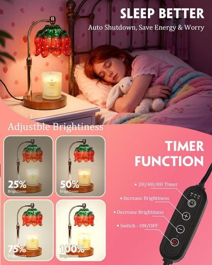 Modern Candle Warmer Lamp with Timer, Dimmable Candle Lamp Warmer, Mothers Day Birthday Gifts for Women Men, Black Candle Warmer, Adjustable Candle Light Warmer, Cozy Living Room Bedroom Home Decor