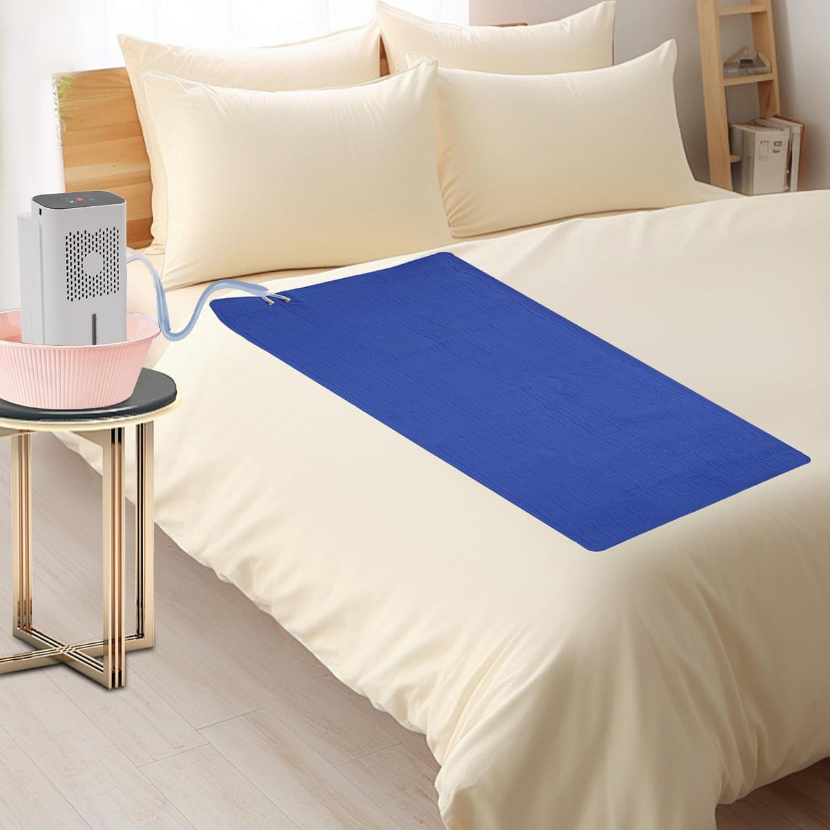 Water Cooling Mattress Pad, Quiet Water Bed Cooler with LCD, 63 X 27.5in Cooling System Water Bed, Hydro Cooled Topper for Hot Sleepers Night Sweats Relief