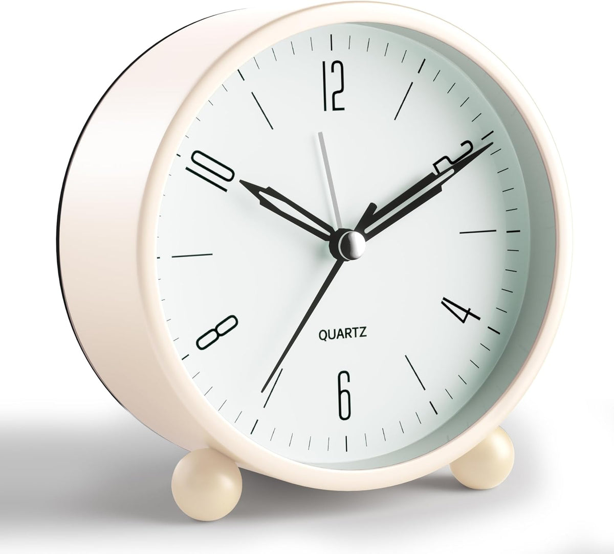 JALL Analog Alarm Clock, 4 inch Super Silent Non Ticking Small Clock with Night Light, Battery Operated, Simple Design, Old Fashioned Style Ideal Decor, for Bedroom, Bedside, Desk, Adult, Gift, Green
