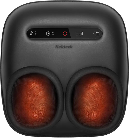 Nekteck Foot Massager with Heat [2026 Upgraded] for Circulation Neuropathy | Electric Shiatsu Foot Massage Machine for Plantar Fasciitis, 3 Intensity Levels, FSA Eligible Gifts for Men & Women