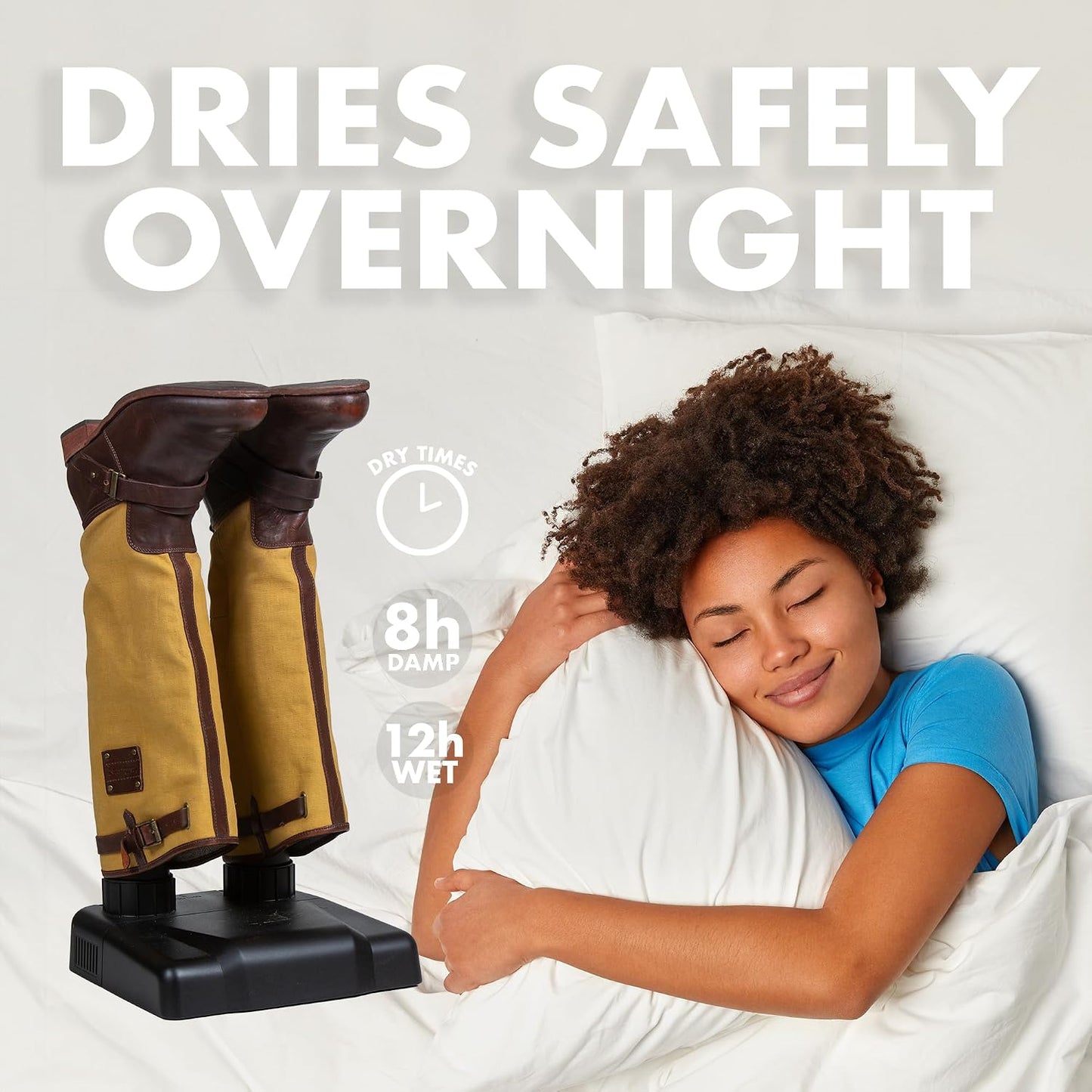 JobSite Boot Dryer with Heavy Duty Boot Scraper - Silent Shoe Dryer & Warmer For Work Boots, Gloves & Shoes - Fanless Convection Dry - Helps Reduce Odor