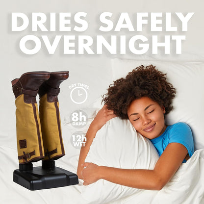 JobSite Boot Dryer with Heavy Duty Boot Scraper - Silent Shoe Dryer & Warmer For Work Boots, Gloves & Shoes - Fanless Convection Dry - Helps Reduce Odor
