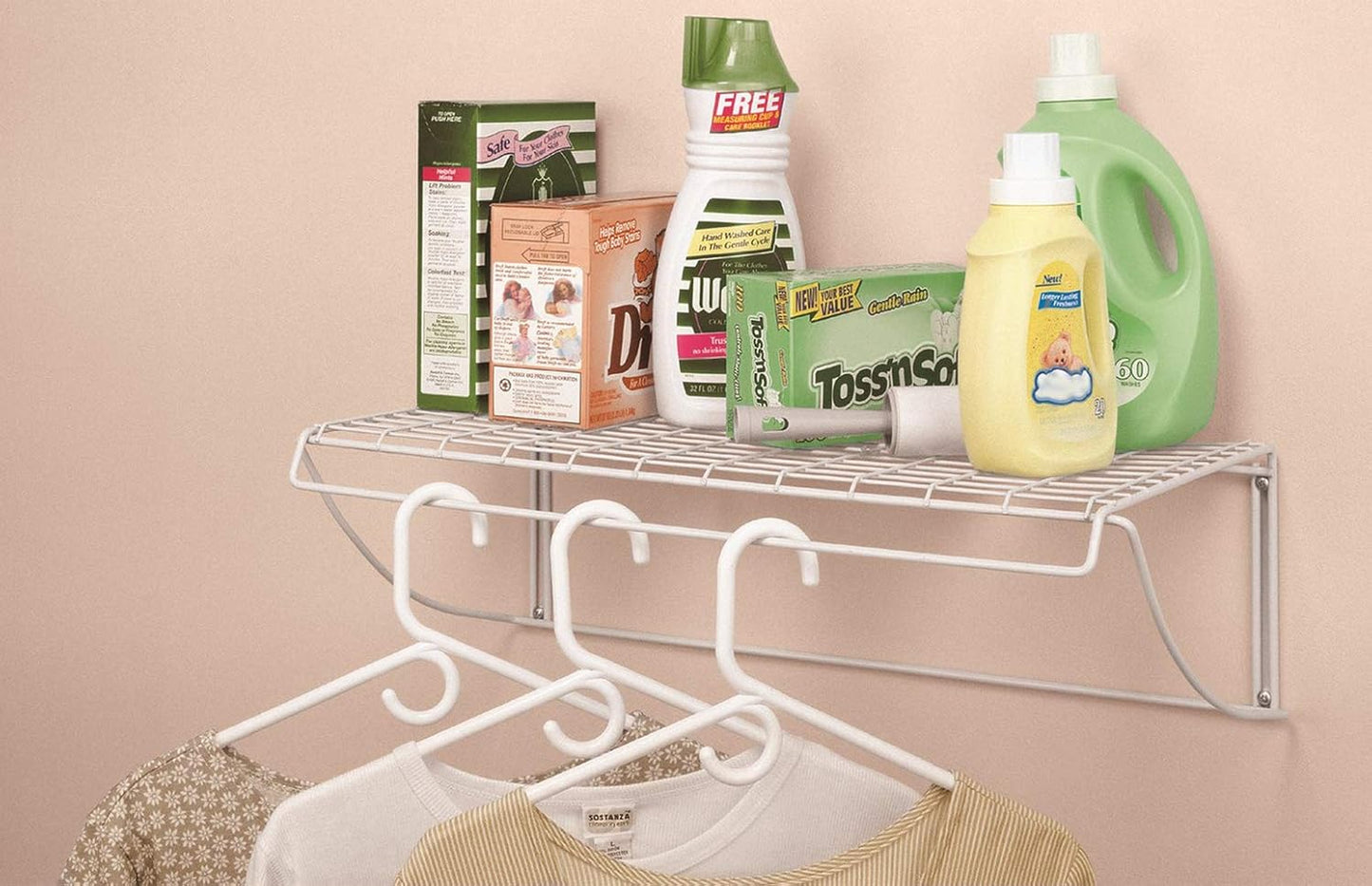 ClosetMaid 8278 18-Inch Wide Laundry Utility Hanger Shelf, White