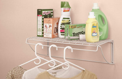 ClosetMaid 8278 18-Inch Wide Laundry Utility Hanger Shelf, White