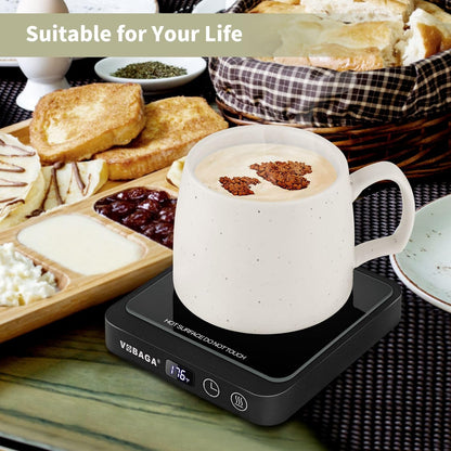 VOBAGA Mug Warmer, Coffee Cup Warmer for Desk with 5 Temp Settings & 2-12H Timer, Smart Candle Warmer & Coffee Warmer with Display for Fastest Heating Coffee, Cocoa, Ideal Coffee Gifts(No Cup)