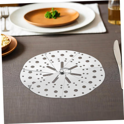 Adjustable Stainless Steel Kitchen Spill Stopper Lid Multifunctional Anti-spill Cover with Design for Pots and Pans Easy to Clean Overflow Prevention Tool