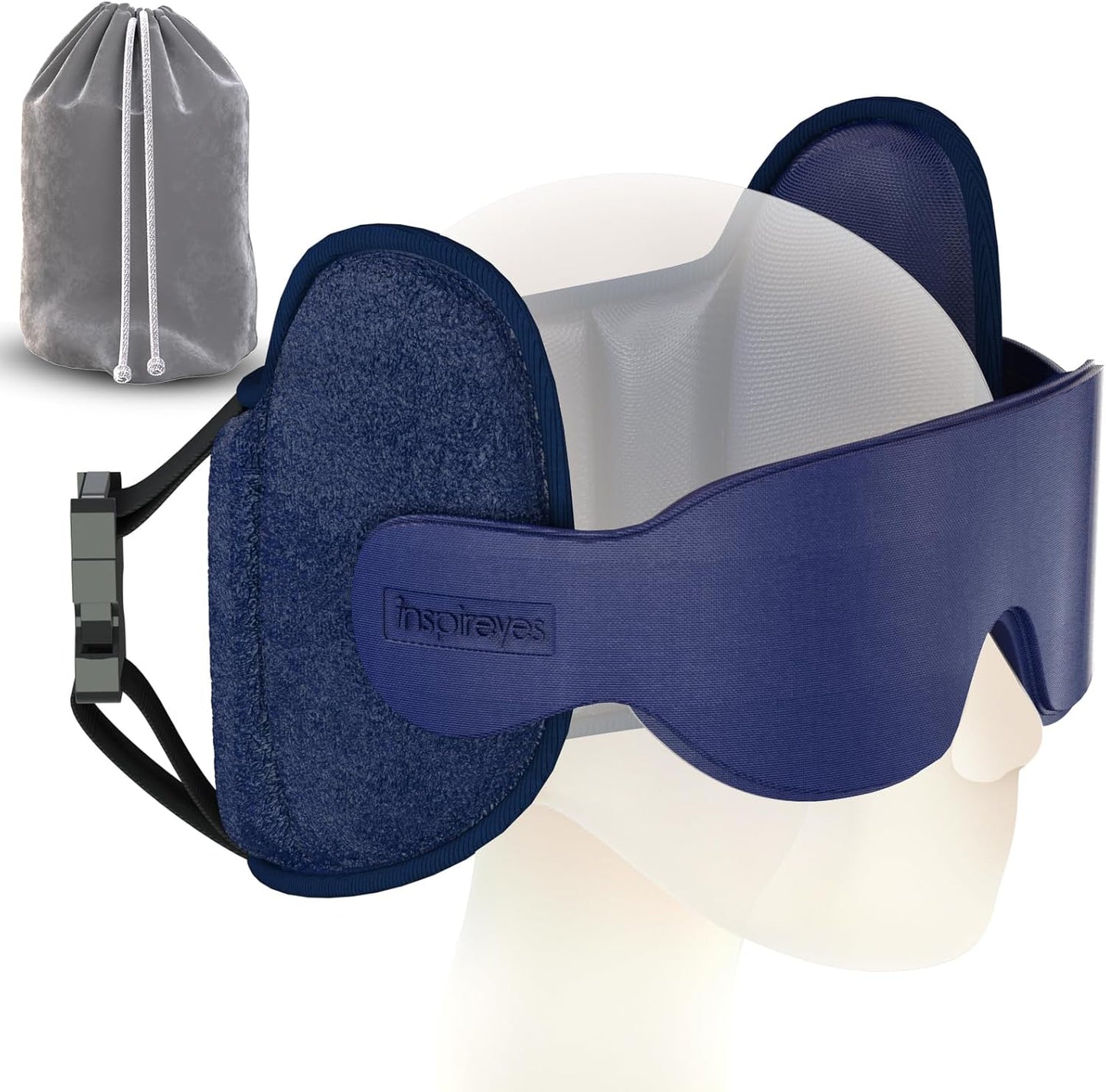Inspireyes Travel Pillows for Airplanes, 360° Head Support for Long Flight, Soft Airplane Pillow with 3D Eye Mask for Sleeping, Stop Bobblehead, Airplane Headrest Gadgets, Light Black