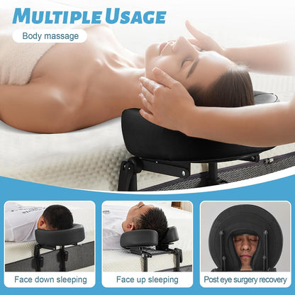Massage Headrest for Bed, Head Holder & Face Cradle with Face Down Pillow