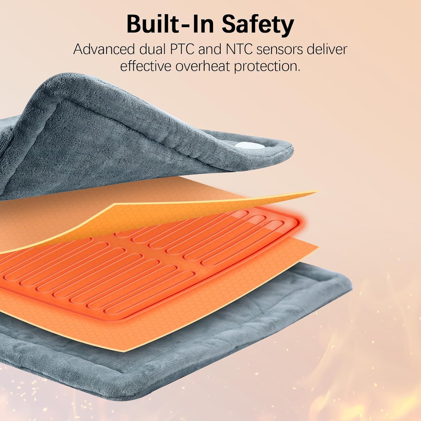 Electric Heated Shawl with Remote Control - 10 Heat Levels, 45/90/120 Minute Timer, 120W Warmth, 60X84CM Grey Flannel, Neck and Back Heating Pads, Detachable Cord, Washable