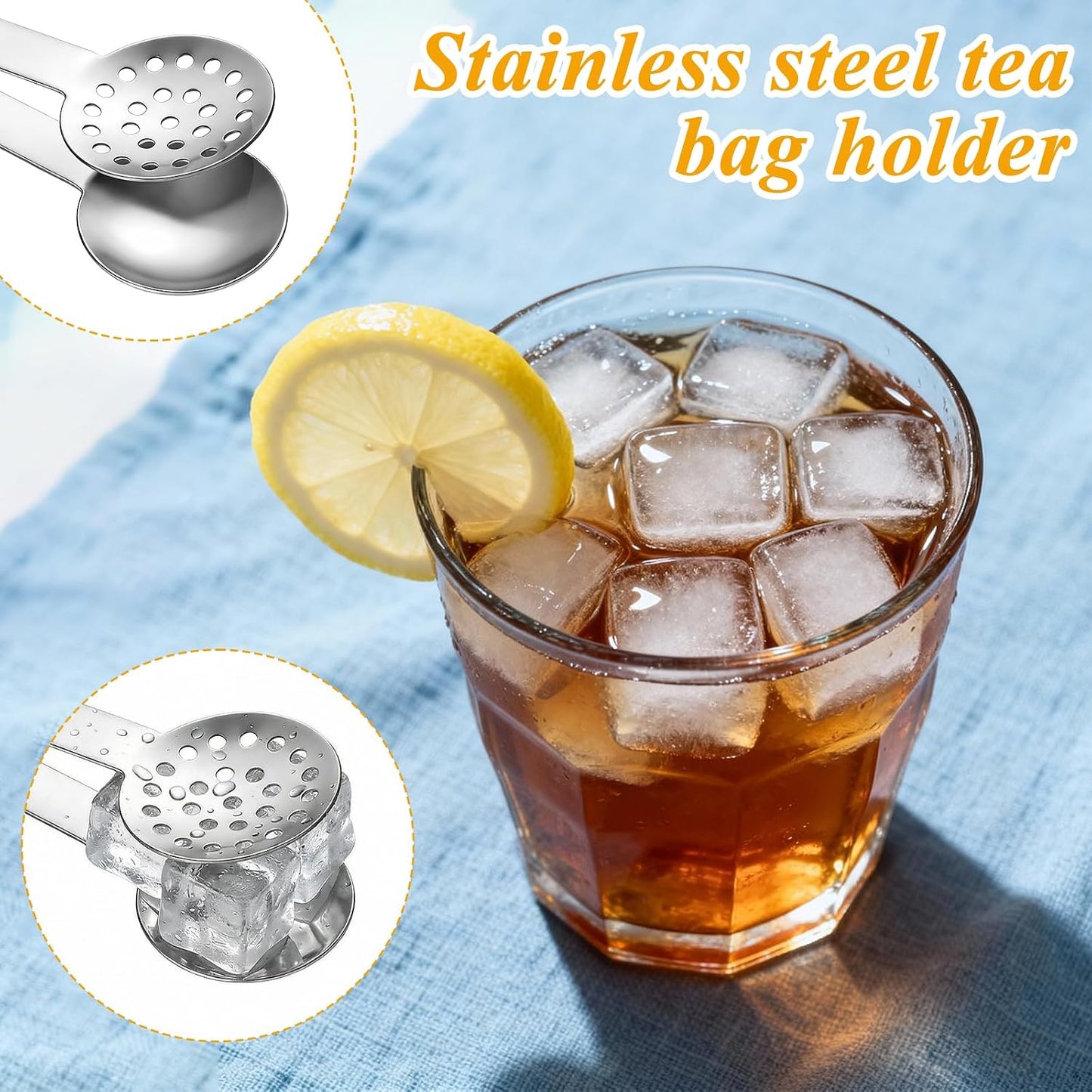 3 Pcs Tea Bag Squeezer Tongs, Stainless Steel Teabag Strainer Dispenser