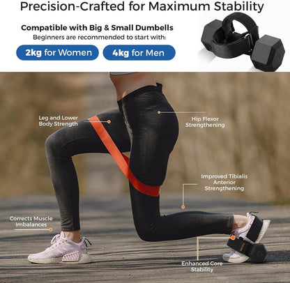 Monkey Foot Dumbbell Attachment for Glute Kickback Women's Leg Exercise Workouts at Home Adjustable Ankle Gym Strap Foot Weights Lifting Attachments Equipment for Men Hamstring Curls