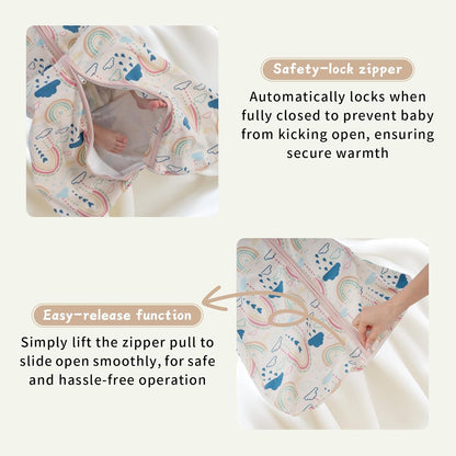 Baby Sleep Sack 0-6 Months, 100% Cotton Wearable Blanket, 0.5 Tog, 3 Pack