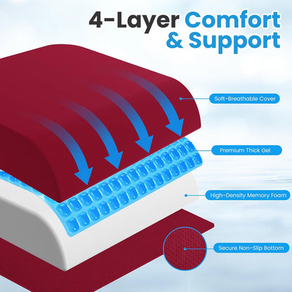Wheelchair Seat Cushion Cooling Gel Memory Foam Chair Cushion