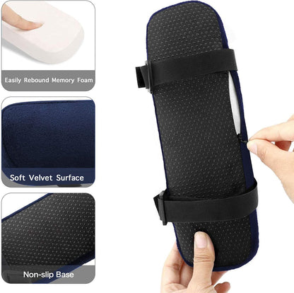 MOSISO Chair Armrest Pads, Home/Office Chair Arm Rest Covers, Black | 2 Pack Memory Foam Comfy Computer Gaming Elbow Cushion, Removable Washable Elbow, Support Forearm Pressure Relief